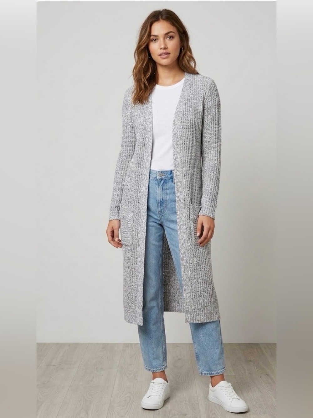 Forever 21 Long Marled Knit Duster Cardigan